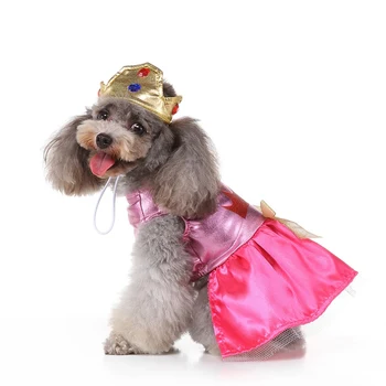 Pet Dog Oblačenja Halloween Cosplay Kostum Smešno Risanke Princesa Obleko s Klobuk Set Za Majhne, Srednje Pse