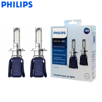 Philips LED H7 Ultinon Bistvene LED Avto Žarnice 6000K Svetle Bele Luči Auto Smerniki Inovativnih Toplote 11972UE X2, Par