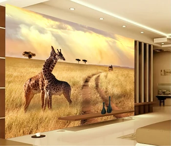 Po meri Foto Ozadje Žirafe Afriške Pašnikov Živali TV Ozadju Stenske Nalepke, otroška Soba, Spalnica Zidana