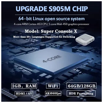 Podpora WiFi, HDMI Izhod Super Konzolo X vgrajeni 50+ Emulators 40000+ Retro Igre Mini TV/ Video Igra Igralec Brezžični Gamepad