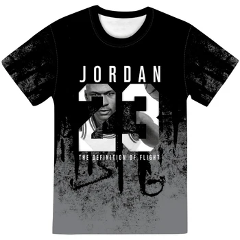 Poletje nov slog 3D Jordan 23 T-shirt moda za moške O-vratu prikrivanje T-shirt 23 tisk T-shirt hip-hop top priložnostne vrh XXS-6XL