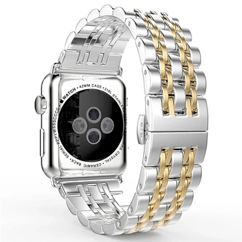 Polje+Trak Za Apple Watch band 44 mm 40 mm iwatch 42mm/38 mm, iz Nerjavnega Jekla Metulj watchband apple gledati serije 4 3 5 jv 6