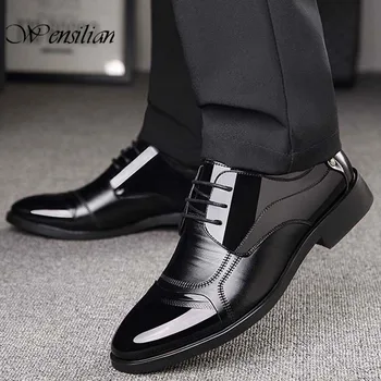 Poslovni Usnje Priložnostne Čevlji Dihanje Moške Priložnostne Čevlji Poročni Oxfords Čevelj Gume Formalno Obleko Čevlje Chaussure Homme 2020