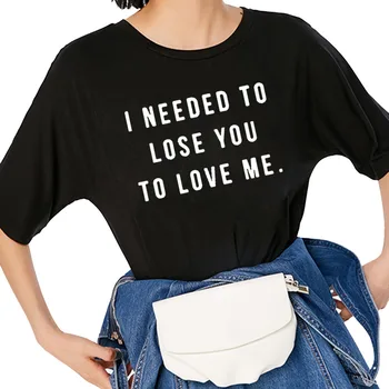 Potreboval sem, da Ste Izgubili, da Me ljubiš Harajuku T Shirt Smešno majica s kratkimi rokavi Ženske Oblačila, Casual Kratek Rokav Vrhovi Tees Plus Velikost