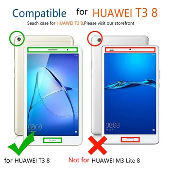 PU usnja Kritje velja Za Huawei MediaPad T3 8.0 KOB-L09 KOB-W09 360 Vrtljivo Stojalo za Tablični Primeru za Huawei T3 8inch Zbudi spanje