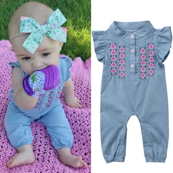 Pudcoco Dekle Jumpsuits 6M-24M 2019 Dojenčka Newborn Baby Dekle Sunsuit Playsuit Jumpsuit Obleka, Obleka Oblačila