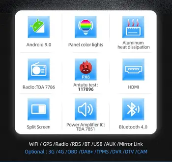 PX6 4G+64 G Android 10 Za Mercedes Benz Sprinter B200 W209 W169 W169 B-razred W245 B170 Vito W639 2 DIN Avto DVD player, Radio, GPS