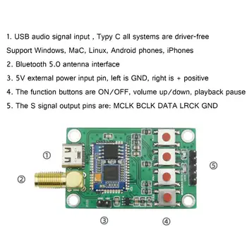 QCC5125 Lossless LDAC Bluetooth 5.0 Avdio Odbor Nadgradnjo CSR8675 APTX Prilagodljivi/APTXLL/APTXHD 24-BITNO 96K