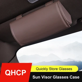 QHCP Avto sončna Očala Polje Primeru Očala, Škatle za Shranjevanje Nosilec sončnega Organizator Usnje Dežnik Vrečko za Shranjevanje Universal Pribor