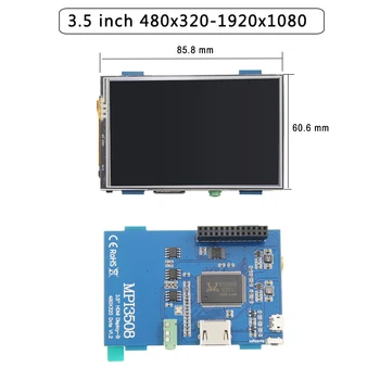 Raspberry Pi 4 3.5 palčni palčni LCD-Zaslon na Dotik 480x320, da 1920x1080 IPS Osvetlitev Nastavljiva Zaslona za RPI 4B/B+/3B/Nič PC
