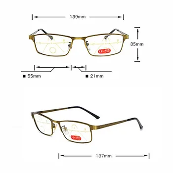 Razbarvanje Photochromic Progresivna Multifokalna Obravnavi Očala Moških Anti-Modra Presbyopic Očala Smolo Spomladanski Tečaj Gafas 1.50
