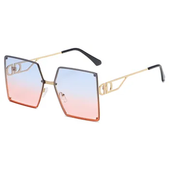 Retro Ženske Modni Prevelik Gradient Letnik Kovinskih Kvadratnih sončna očala Očala Odtenek Oculos de sol feminino sončna Očala UV400