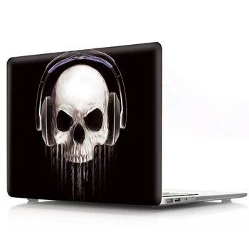 Risanka Black Lobanje Coque za Macbook Pro Retina 12 13 15 Laptop Primeru A1534 A1502 A1398 Risanka Halloween Trdi PVC Pokrov