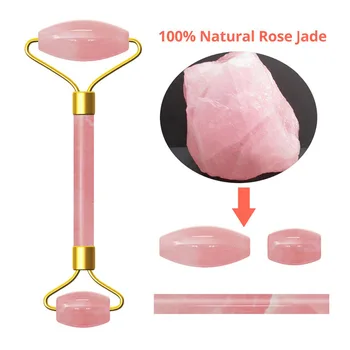 Rose Quartz Jade Roller Kristalni Kamen Guasha Odbor Yoni Jajce Nastavite Obraza Lifting Massager Roller Keglove Vaditelj Massager Kroglice