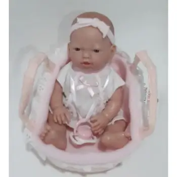 Ročno baby doll Nines D 'Onil z roza carrycot 26 cm, otroška lutka, lutka baby doll, lutke otroška igrača, baby doll