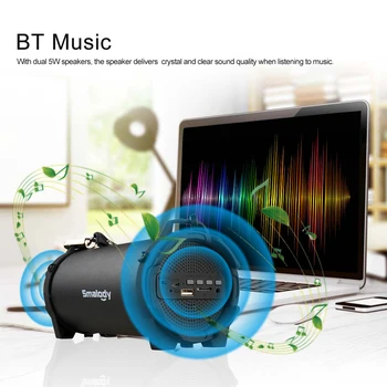 Smalody Bluetooth Zvočnik SL-10 Zunanji Brezžični Soundbox Stereo Bass Subwoofer Podpora FM Radio TF U Pogon AUX V w/ Mic Trak