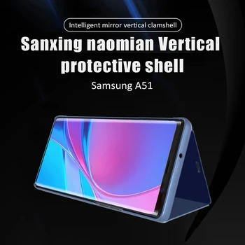 Smart Flip Mirror Pokrovček Za Samsung Galaxy A50 A51 A30 A20 A10 Primeru Telefon Za Galaxy A71 A10S A20S A30S A50S Težko PC Pokrov Coque