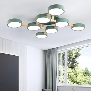 Sodoben nordijski krog plošča stropne svetilke siva/bela/zelena barva LED luči za dnevno sobo, spalnico, restavracija villa hotel cafe