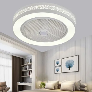 Sodobno minimalistično belo pobarvane železa, stropni ventilator light crystal dekorativni akrilni LED osvetlitev 3000k/4000k/6500k fan lučka