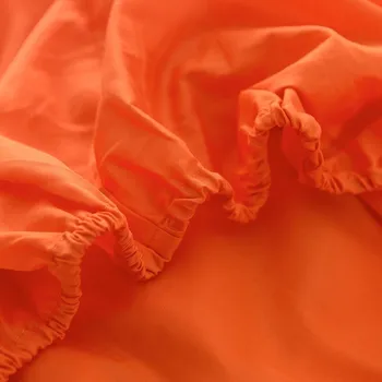 Solsticij Domačega Tekstilnega Bombaž Postelja Opremljena Stanja Oranžna Barva Vzmetnice Kritje Twin Kralj Eno Dvojno Velikost Po Meri 180*220