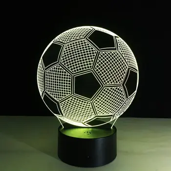 Spreminjanje Nogometno Žogo Lučka Nogomet 3D Vizualni Led Nočna Lučka USB Novost namizne Svetilke, Lampara Dotik Stikala nogomet dekoracijo