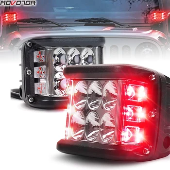 Strani Strelec LED Stroka Luči Z Strobe Dvojni Strani Rdeče DRL Spot Vožnje Delo Luči za Tovornjak ATV SUV UTV 4x4