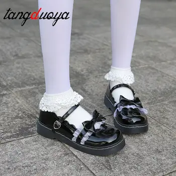 Sweet Lolita Čevlji ženske Harajuku Srčkan čevlje lolita čevlji lok black platforma čevlji Loli Krog Glave Ženske Čevlje Princesa 2020