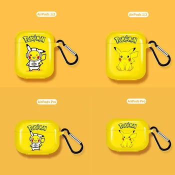 TAKARA TOMY Pokemon AirPods Pro Pikachu Bluetooth Primeru Silikona Primeru Kawaii Risanka Anti-spusti Slušalke Božična Darila