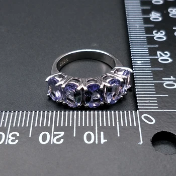Tanzanite obroč naravni gemstone ovalne 5*7mm v 925 sterling srebro preproste zasnove, sijoče dragoceni kamen nakit za ženo vsakodnevno rabo