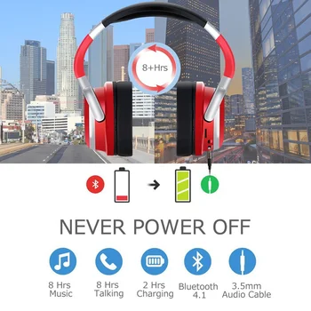 Tourya Brezžične Slušalke Z HD Mic Bluetooth Slušalke Nad Uho Bas Slušalke Eearphone Podpira TF Kartice Za PC Mobilni telefon