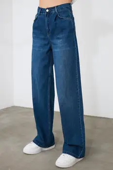 Trendyol Naguban Visok Pas Širok Noge Jeans TWOAW21JE0526