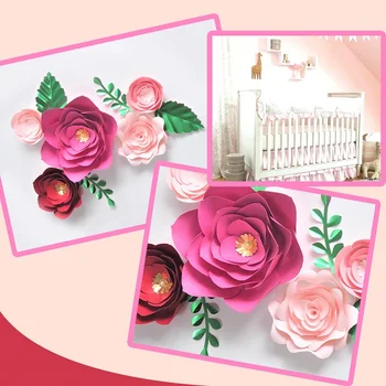 Umetni Rose Cvet DIY papirnate Rože Listi Set Za Baby Tuš Kulise Rojstni dan Okraski Vrtec Steno Deco Sladko Soba