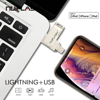 Usb Flash Disk pendrive Za iPhone 6series/7/7Plus/8/X Usb/Otg/Strele 2 v 1 Pen Drive Za iOS Zunanje Naprave za Shranjevanje,