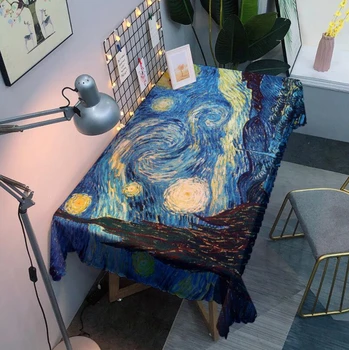 Van Gogh Oljno sliko 3D Prtom Krpo za Prah-dokazilo, Pravokotne Mize Kritje za Stranke Doma Dekor Nepremočljiva Prtom 02