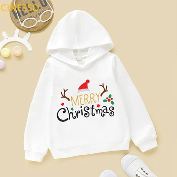 Vesel Božič grafični hoodies srčkan fantje oblačila pozimi dekle top plus žamet tople jopice otroke, najstnike, unisex Božič darilo 3-16Y
