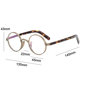 Vintage Acetat Titana Očal Okvir Moški Ženske Majhne Okrogle Recept Optična Očala Za Kratkovidnost Okvir Luksuzne Blagovne Znamke Očala