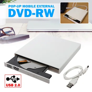 Visoka Kakovost USB 2.0 Prenosni Ultra Slim Zunanje Reže-in DVD-RW, CD-RW, CD-DVD-ROM Predvajalnik Pogon Pisatelj Rewriter Gorilnik za PC