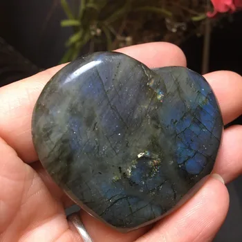 Visoko Kakovost Naravnega Moonstone Modra Svetloba Labradorite Ročno Srce Mineralnih Kristalov Vzorcu Feng Shui Doma Dekoracijo
