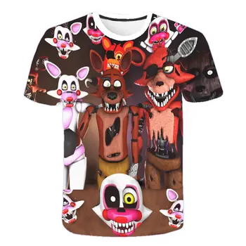 VROČE!Pet Noči na Freddy je Igra Vzorec Kratek Rokav Luštna dekleta T-shirt 3D Tiskanje Smešno otroška Oblačila