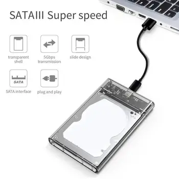 Vroče Prodaje SSD Primeru Klasičnih Občutljivo Prenosni SATA na USB 3.1 Pregledna 5Gbps ssd Pogona za Računalnik