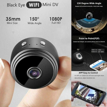 WiFi 1080P HD - Mini Brezžični Daljinski Home Security Kamera Nočno opazovanje Brezžične IP Kamere Night Vision Smart Zaznavanje Gibanja