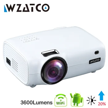 WZATCO E600 Android 10.0 Wifi Smart Prenosni Mini LED Projektor Podpira Polno HD 1080p video 4K AC3 Video Domači Kino Projektor Proyector