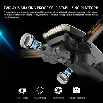 X1 PRO GPS zložljiva brnenje 4k WIFI FPV HD Kamera Selfie Dve Osi Mehanske Gimbal GPS z eno tipko, da se vrnete Brez Signala Doma #45 2020