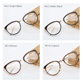 YOOSKE Cat Eye Glasses Okvir Ženske Moški Optični Okviri Retro Kovinski Prevelik Eyeglass Pregleden Navaden Očala