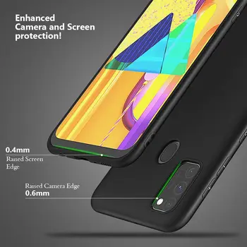 Za Samsung A21S Razkošje Mehke TPU Primeru Telefon Z Kaljeno steklo za Samsung Galaxy A21S Primeru za 6,5 palčni A 21S A21 S Fundas Odbijača