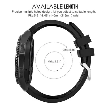 Za Samsung Galaxy watch 46mm traku orodja s3 meje 22 mm watch band mehki silikonski watch trak zapestnica smart watchband prestavi