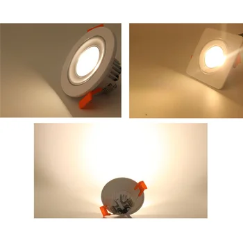 Zatemniti LED Downlight 3W 5W Krog COB Vgradne Svetilke 220V 230V 110V Led Žarnice Spalnica, Kuhinja v Zaprtih prostorih LED Spot Osvetlitev