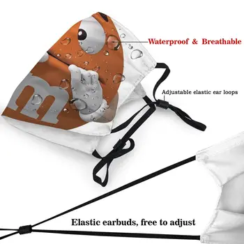 Zaščita je Maska M&m Oranžna Smešno Unisex M&M ' s Čokolado Forrest Mars Stroj Tkanine Masko za Zaščito Respirator Žarilna