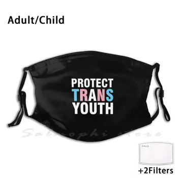 Zaščito Trans Mladi Smešno Tiskanja Za Večkratno Uporabo Pm2.5 Filter Za Masko Pravice, Ponos Upreti Spol Tekočine Zaščito Trans Otroci Branijo