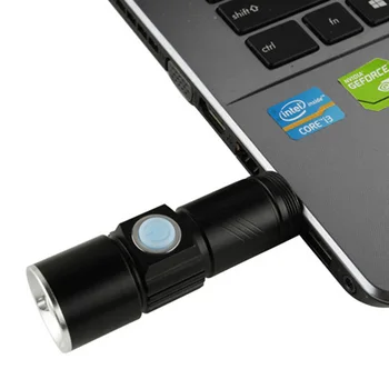 ZK20 LED Svetilka Mini USB za Polnjenje CampingTorch EOS Flashlamp Svetilka Zasilne Luči Zoomable Vgrajeno Baterijo